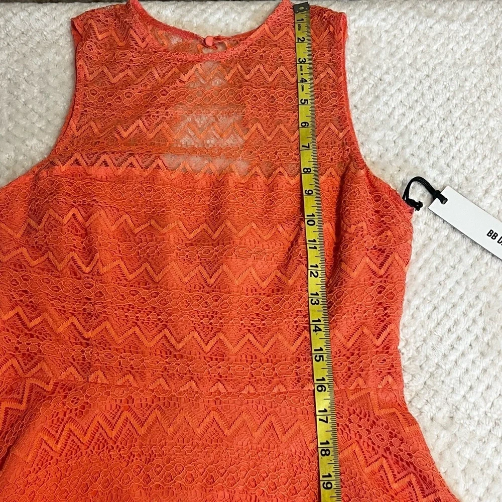 BB Dakota Womens Dress Renley Lace Fit Flare Dress Size 4 Coral Sleeveless NWT - Picture 13 of 14
